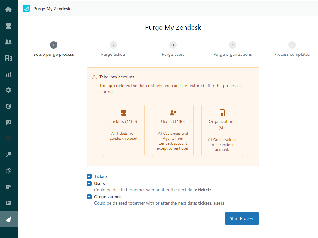 Purge My Zendesk screenshot 1